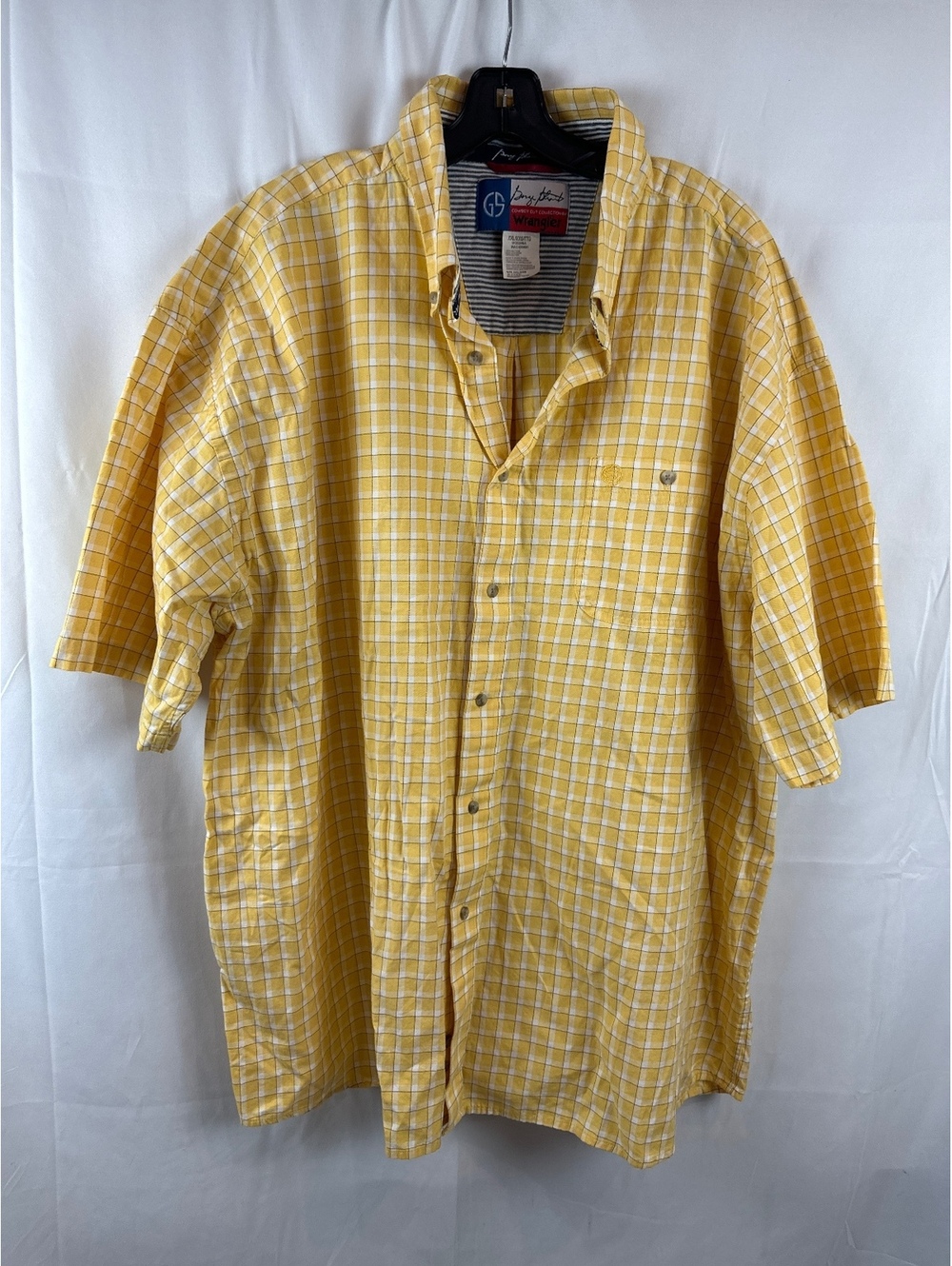 Wrangler Men's Cowboy Cut Yellow Plaid SS Shirt XXL